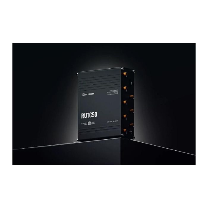 Teltonika RUTC50 Router Industrial 5G Wi-Fi 6 (802.11ax) Doble Banda Ethernet Negro