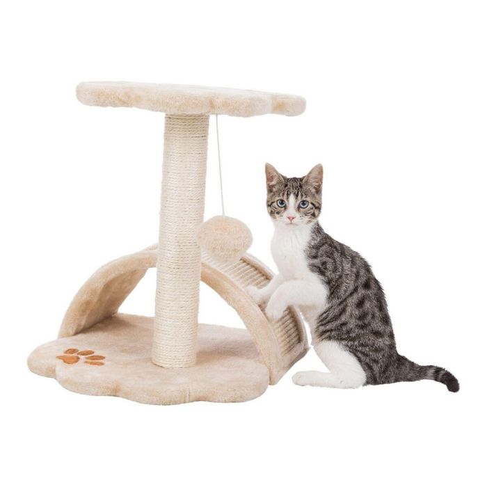 TRIXIE Isaba Cat tree Altura 62 cm felpa blanco y negro y sisal natural 7