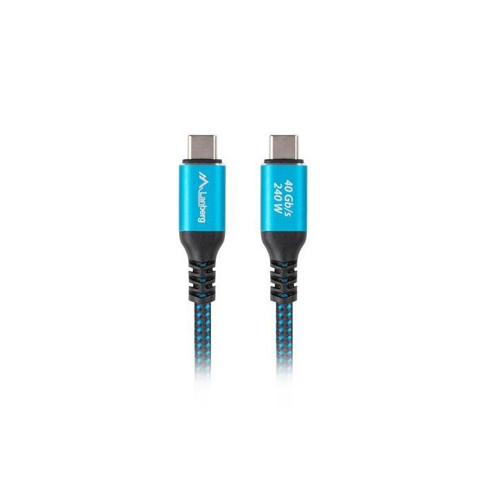 Cable USB-C Lanberg CA-CMCM-45CU-0020-BK Azul Negro 2 m 2 Cable USB-C Lanberg CA-CMCM-45CU-0020-BK Azul Negro 2 m 2