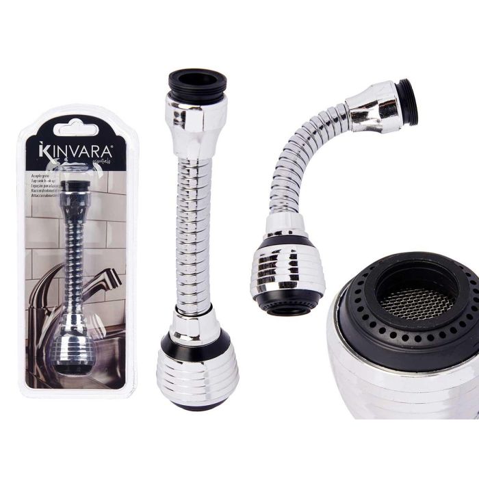 Acople Grifo Kinvara Fregadero 9.2x23x4 cm, Metal/Plástico, Plata/Negro (24 Unidades) Acople Grifo Kinvara Fregadero 9.2x23x4 cm, Metal/Plástico, Plata/Negro (24 Unidades)