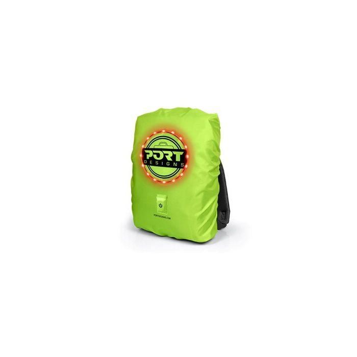 Port Designs POR1685165592336 Funda Lluvia Universal con LED Recargable para Mochilas hasta 25L / Portátiles 14-15.6 pulgadas