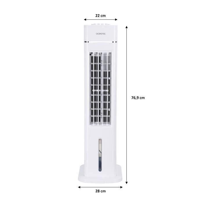 OCEANIC Ventilador de columna OCEANIC - 70W - Alto 76,5 cm - 3,5L - 3 velocidades - Oscilante - Blanco 3 OCEANIC Ventilador de columna OCEANIC - 70W - Alto 76,5 cm - 3,5L - 3 velocidades - Oscilante - Blanco 3