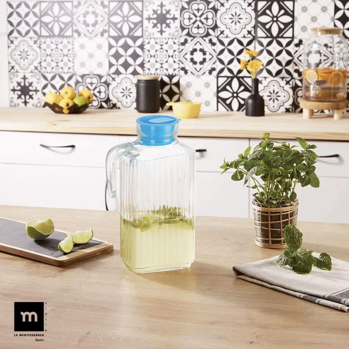 La Mediterran - Jarra de Vidrio Transparente con Tapa 1.8 L (12 Unidades) 2