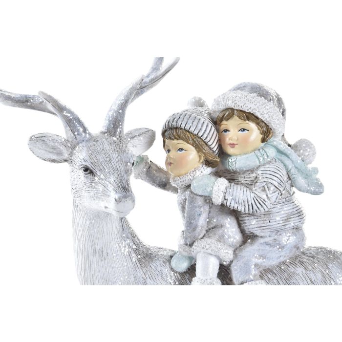 Figura Navidad Moderna DKD Home Decor Gris Blanco 7 x 20 x 17 cm 1