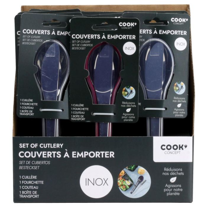 Cook Concept Juego de Cubiertos Take Away Acero Inoxidable para Llevar 4