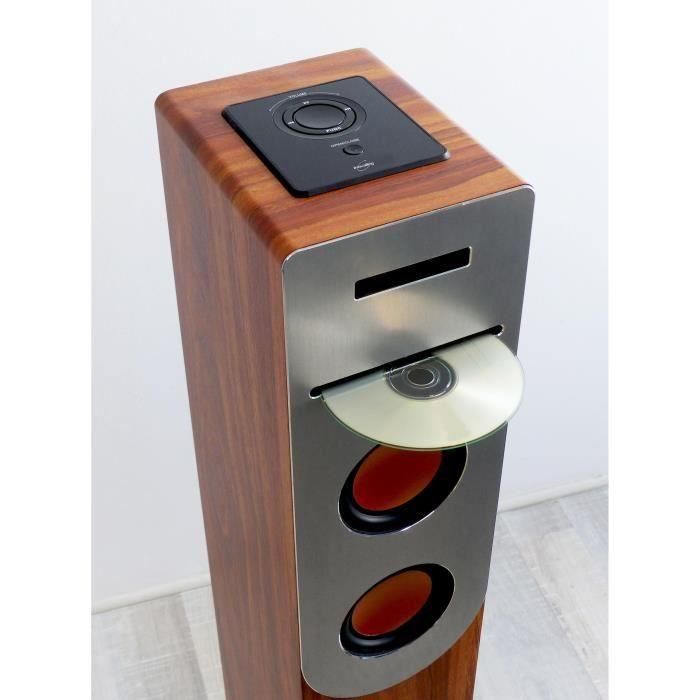 Torre de reproductor de CD INOVALLEY HP34-CD-WOOD - Bluetooth - 100 W - USB - Madera y gris 1