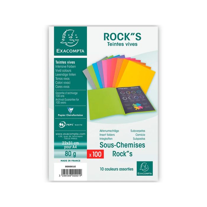 Subcarpeta Papel Exacompta Din A4 Colores Surtidos 80 gr 100 unidades 1