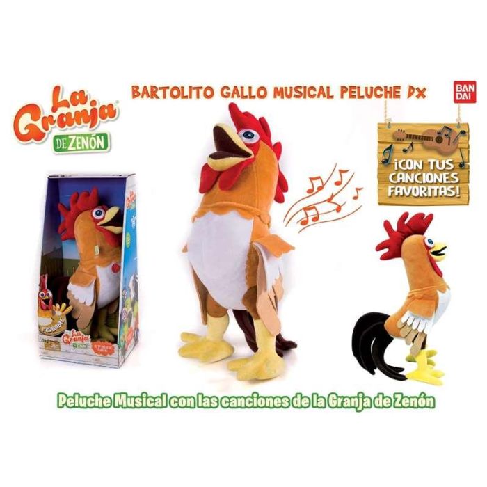 Peluche musical gallo bartolito de la granja de zenón 13x17x34 cm 6 Peluche musical gallo bartolito de la granja de zenón 13x17x34 cm 6