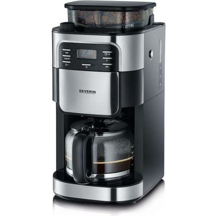 SEVERIN 4810 Cafetera de filtro con molinillo integrado - Negro y acero inoxidable - 1000W - 1.4 L SEVERIN 4810 Cafetera de filtro con molinillo integrado - Negro y acero inoxidable - 1000W - 1.4 L