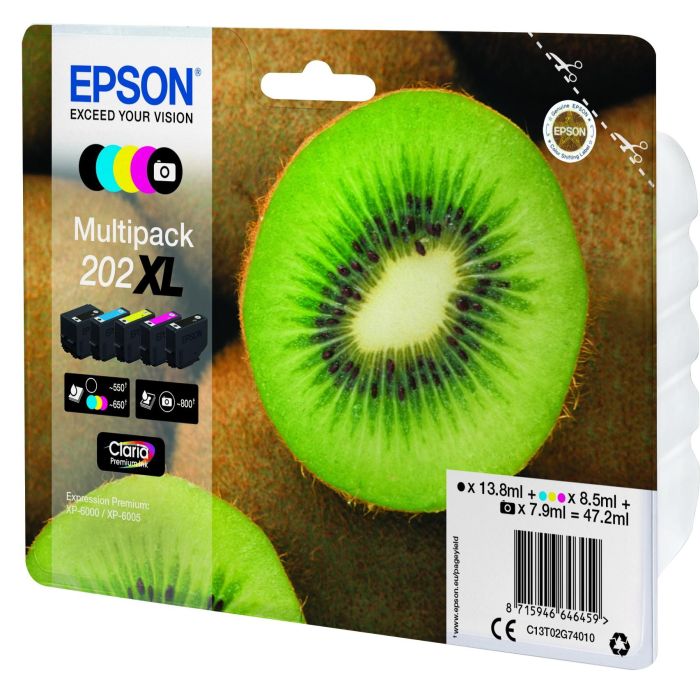 EPSON Multipack 5-colours 202XL Claria Premium Ink KIWI 2 EPSON Multipack 5-colours 202XL Claria Premium Ink KIWI 2