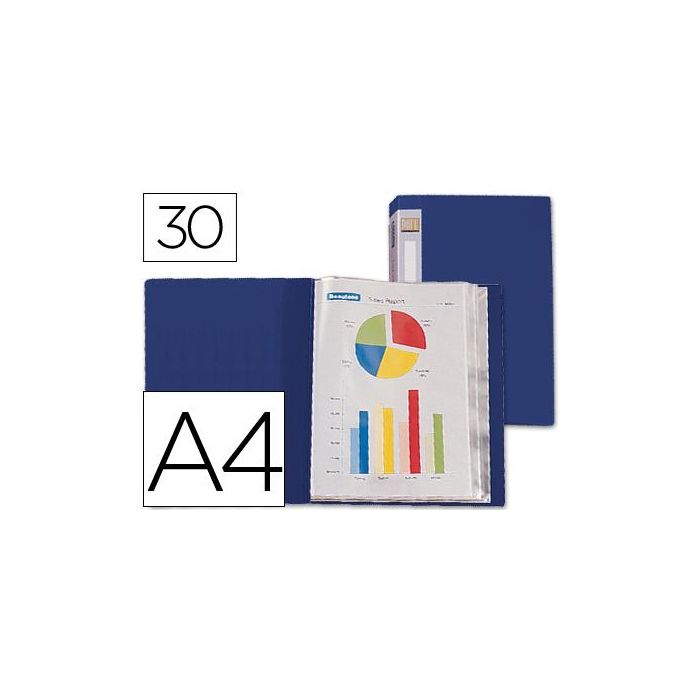 Carpeta Liderpapel Personaliza 37022 30 Fundas Polipropileno Din A4 Azul Lomo Personalizable