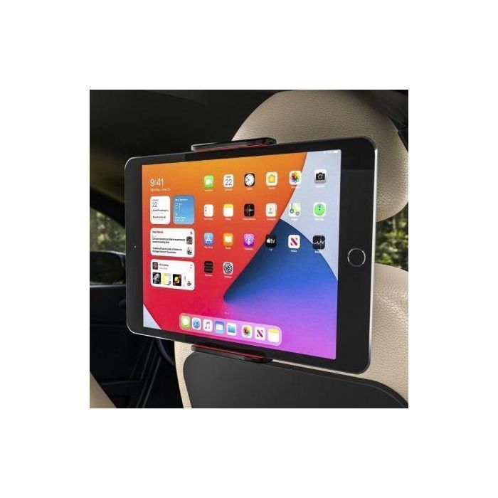 Aisens Soporte Coche Ajustable 1 Pivote Reposacabezas para Teléfono y Tablet Negro-Rojo 4