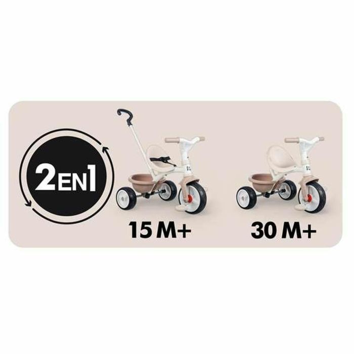 Smoby Triciclo Be Move Beige, recomendado para niños a partir de 3 años, fabricado en plástico y metal. 12 Smoby Triciclo Be Move Beige, recomendado para niños a partir de 3 años, fabricado en plástico y metal. 12