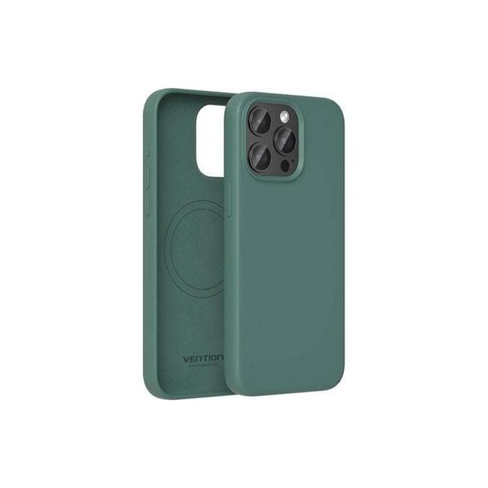 Funda Silicona con Magsafe Vention KUFG0-30/ Compatible con iPhone 15 Pro/ Verde Ciprés