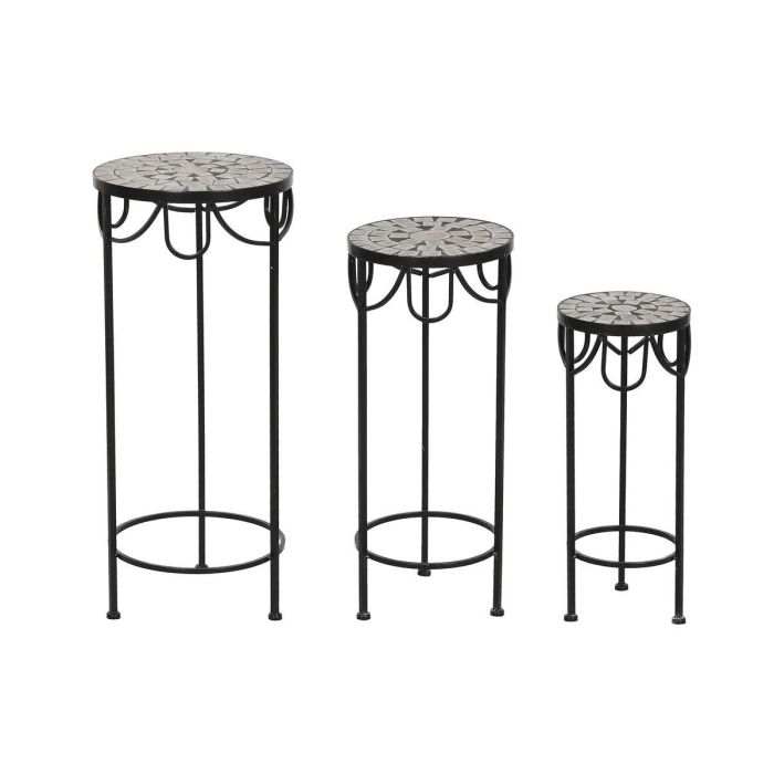 Mesita Auxiliar Terraza Y Jardin DKD Home Decor Multicolor Negro 30 x 69 x 30 cm Set de 3 Mesita Auxiliar Terraza Y Jardin DKD Home Decor Multicolor Negro 30 x 69 x 30 cm Set de 3