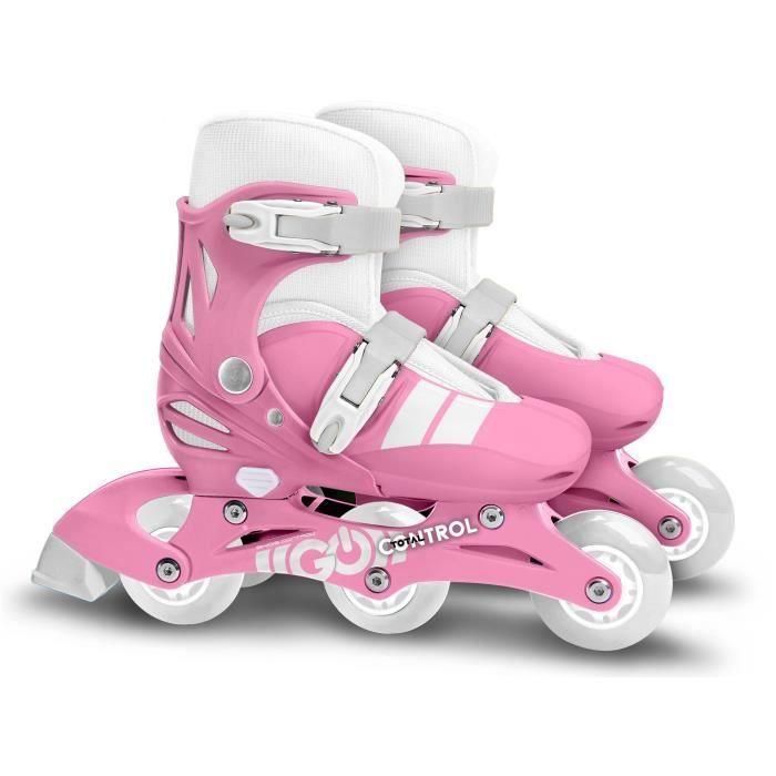 Patines en línea 2 en 1 - STAMP - SKIDS CONTROL - 3 ruedas - Talla 27-30 - Rosa 1