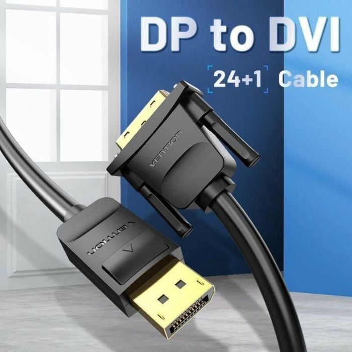 Adaptador DisplayPort a DVI Vention HAFBG Negro 1,5 m 1 Adaptador DisplayPort a DVI Vention HAFBG Negro 1,5 m 1