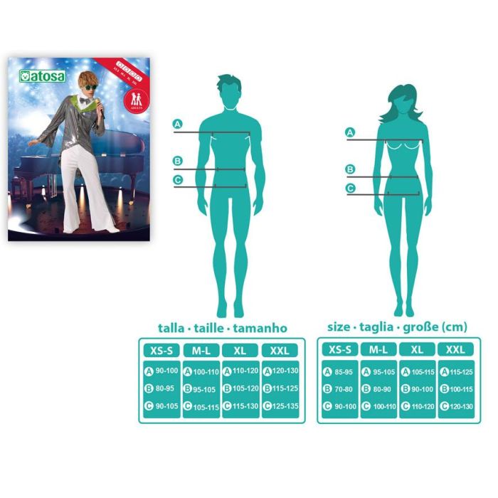 Disfraz Estrella Rock Plateado para Hombre Adulto XL - Temática Pop/Rock/Filmstar 3 Disfraz Estrella Rock Plateado para Hombre Adulto XL - Temática Pop/Rock/Filmstar 3