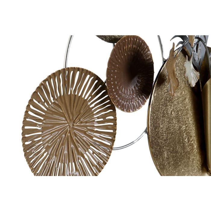 DKD Home Decor Decoracion Pared Dorado Cobrizo Metal Circulos 8.3 x 49 x 90 cm 1