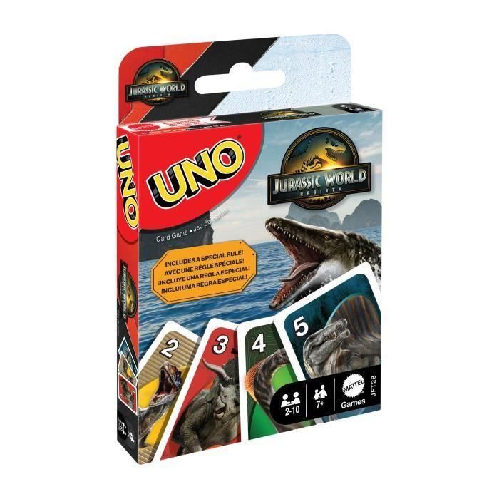 UNO Jft28 Juego de Cartas Jurassic World Rebirth de Mattel Games para Niños +7 Años 0 UNO Jft28 Juego de Cartas Jurassic World Rebirth de Mattel Games para Niños +7 Años 0