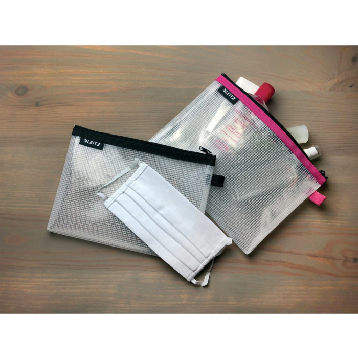 Leitz Bolsita Multiusos Lavable con Cremallera, Fondo Extensible, Negro, 17x24 cm 1