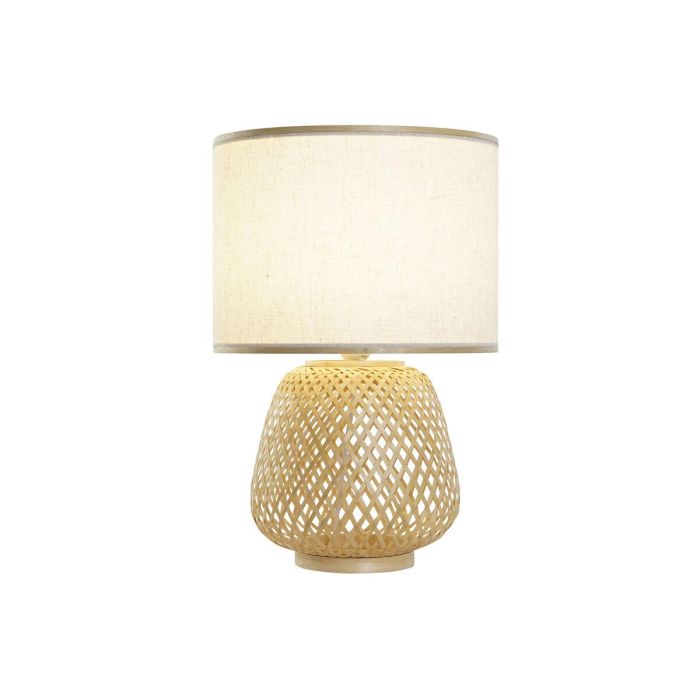 DKD Home Decor Lámpara de Sobremesa Urban, Marrón Natural, de Bambú y Poliéster con Pantalla de Tela, Bombilla E27, 32x49x32 cm 1 DKD Home Decor Lámpara de Sobremesa Urban, Marrón Natural, de Bambú y Poliéster con Pantalla de Tela, Bombilla E27, 32x49x32 cm 1