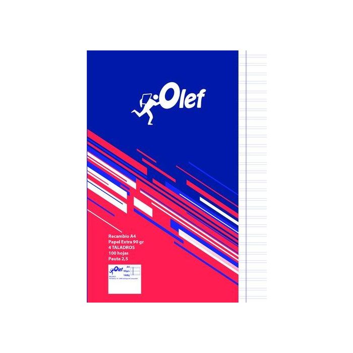 Recambio Olef A4 100H 90Gr 4 Taladros Pauta 2,5 (Set de 10)