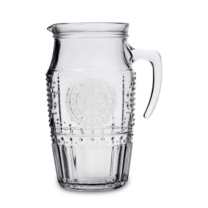 Bormioli Rocco Jarra Agua Romantic Vidrio 190 cL Transparente con Relieve, Fabricada en Italia, Apto Lavavajillas, Higiénica y No Porosa