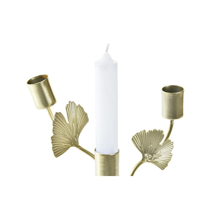DKD Home Decor Candelabro Decorativo de Metal Ginko Oriental Color Champan 13x21x13 cm - Pack de 4 Unidades 1 DKD Home Decor Candelabro Decorativo de Metal Ginko Oriental Color Champan 13x21x13 cm - Pack de 4 Unidades 1