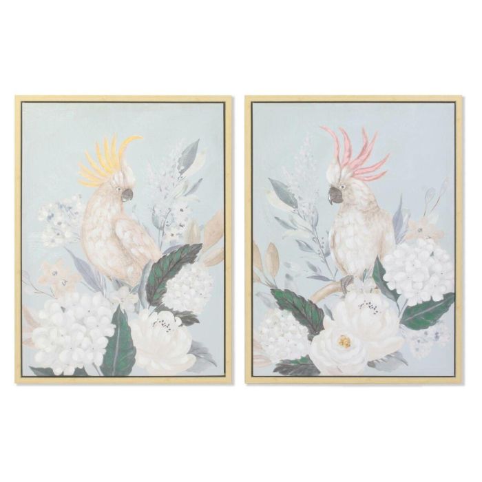 Cuadro Tropical DKD Home Decor Azul Blanco 4 x 80 x 60 cm (2 Unidades) 1 Cuadro Tropical DKD Home Decor Azul Blanco 4 x 80 x 60 cm (2 Unidades) 1