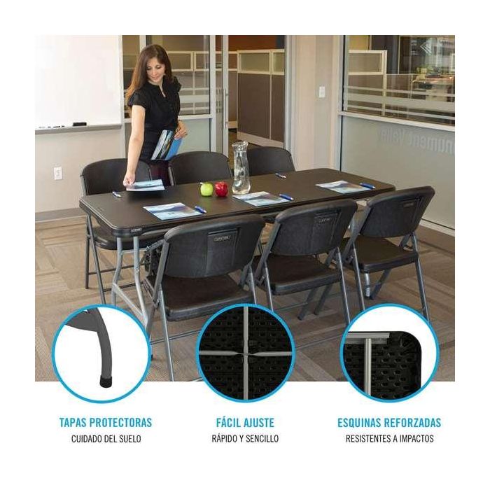 Mesa Plegable Lifetime 182 x 73,5 x 76 cm Acero Plástico 4 Mesa Plegable Lifetime 182 x 73,5 x 76 cm Acero Plástico 4