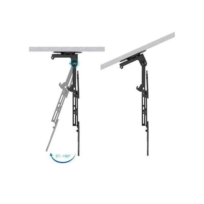 TooQ LPCE1123TSLI-B Soporte de Techo Giratorio Inclinable para TV 23-55 pulgadas, hasta 20kg, Altura Ajustable 520-614mm, Negro 1