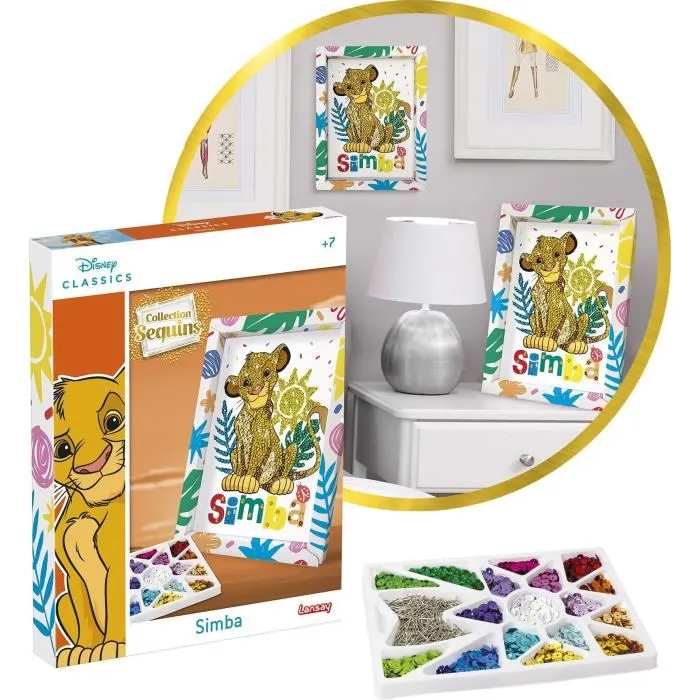 Lansay LAN3181860203293 Juego Creativo Colección Lentejuelas Simba El Rey León A Partir De 7 Años 5
