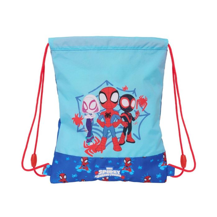 Bolsa Mochila con Cuerdas Spidey Azul 26 x 34 x 1 cm