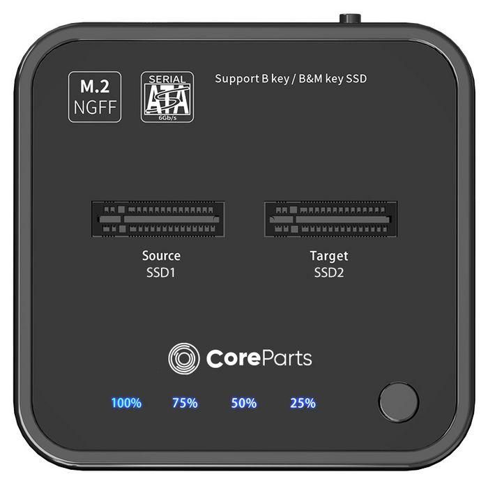 CoreParts USB3.2 Type C (10Gbps) SATA M.2 SSD cloner, Docking Station for M.2 SATA to M.2 SATA with Clone Function- Box includes USB-C Cable, Power Supply and user manual 2 CoreParts USB3.2 Type C (10Gbps) SATA M.2 SSD cloner, Docking Station for M.2 SATA to M.2 SATA with Clone Function- Box includes USB-C Cable, Power Supply and user manual 2