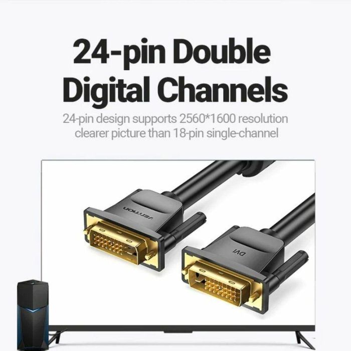 Cable Extensión DVI-D Vention EAABG Negro 1,5 m 1 Cable Extensión DVI-D Vention EAABG Negro 1,5 m 1