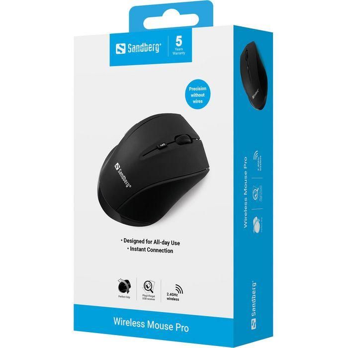 Sandberg Wireless Mouse Pro Ratón Inalámbrico USB Plug and Play para Ordenador 3