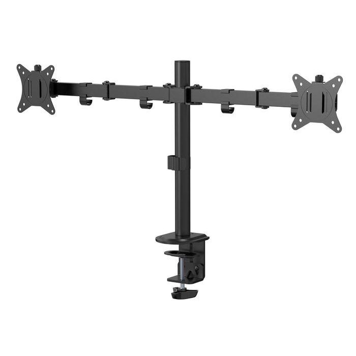 eSTUFF Soporte de Escritorio para Monitor Doble con Ajuste Ergonómico y Gestión de Cables para un Espacio de Trabajo Organizado 1 eSTUFF Soporte de Escritorio para Monitor Doble con Ajuste Ergonómico y Gestión de Cables para un Espacio de Trabajo Organizado 1