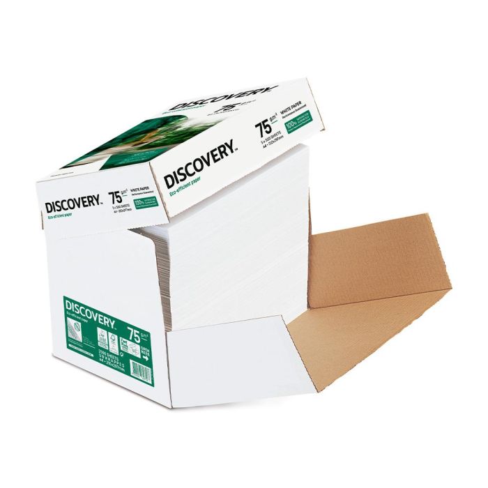 Papel Fotocopiadora Discovery Fast Pack Din A4 75 gramos Papel Multiuso Ink-Jet Y Laser Caja De 2500 Hojas 2