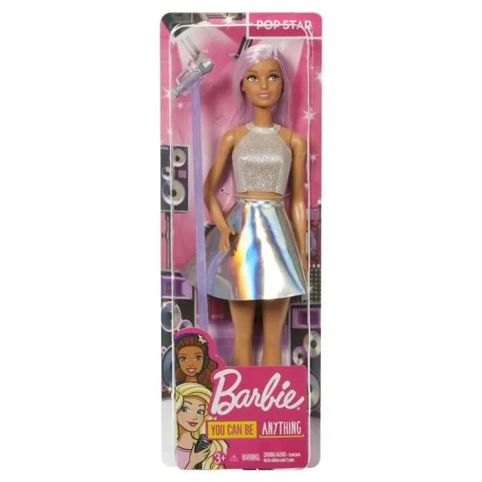 Barbie Muñeca Tú Puedes Ser Pop Star JCW42 Mattel Cantante con Conjunto Brillante y Pelo Rosa para Niñas +3 Años 1