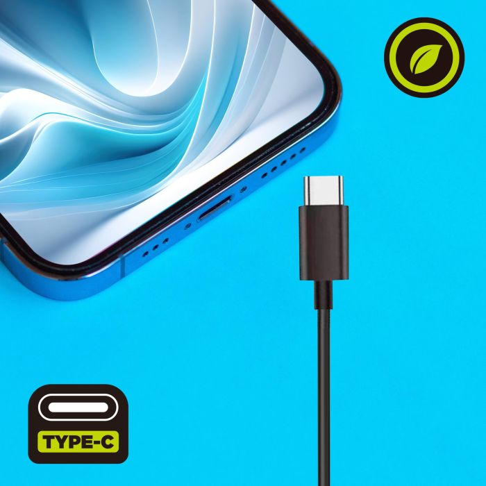 Muvit For Change Auriculares Intrauditivos MCHPH0006 USB Tipo-C Negros con Micrófono Eco-Amigables