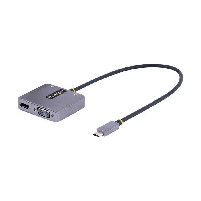 StarTech.com Adaptador USB C a HDMI VGA con Audio 3.5mm y Power Delivery 100W, Soporta 4K 60Hz Docking Station 1