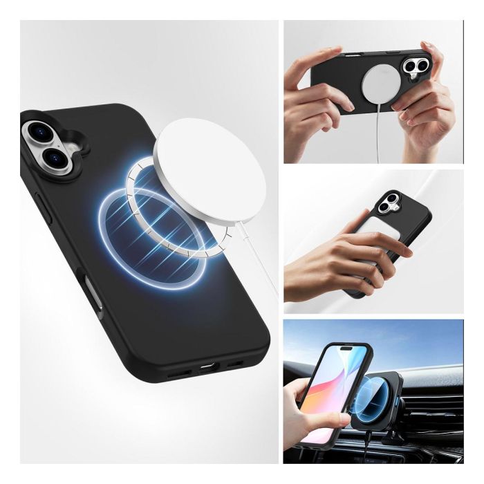 4smarts Funda de Silicona Negra para Apple iPhone 16 (6.1") Compatible con MagSafe, Referencia 541186 1