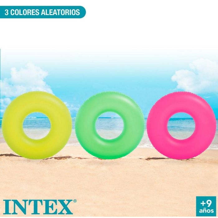 Flotador Hinchable Donut Intex Neon 91 x 91 cm (24 Unidades) 5