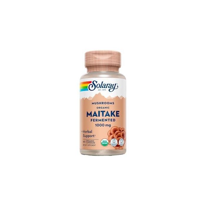 SOLARAY Maitake 1000 mg orgánico fermentado 60 cápsulas veganas. Contribuye al funcionamiento normal del sistema inmunitario