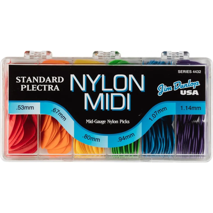 DUNLOP 216 Ud. Púas Nylon Midi Standard - 6 Medidas 0 DUNLOP 216 Ud. Púas Nylon Midi Standard - 6 Medidas 0