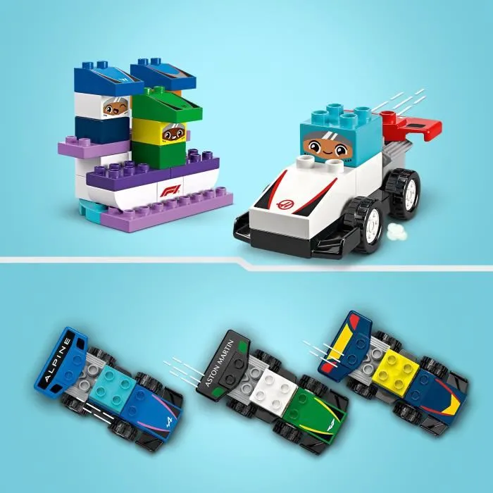 Lego Duplo Juego de Construcción Coches de Carreras y Pilotos del Equipo de F1 para Niños a partir de 24 meses 2 Lego Duplo Juego de Construcción Coches de Carreras y Pilotos del Equipo de F1 para Niños a partir de 24 meses 2