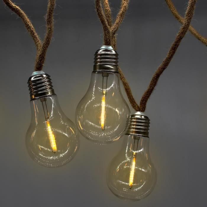 Guirnalda luminosa exterior - LUMISKY - FANTASY CORD - 7,70 m - 10 bombillas de filamento transparente - LED blanco cálido 2 Guirnalda luminosa exterior - LUMISKY - FANTASY CORD - 7,70 m - 10 bombillas de filamento transparente - LED blanco cálido 2