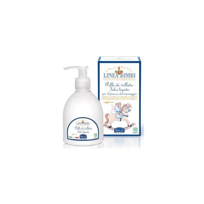 Linea Bimbi Talco Líquido Sedoso 240ml para Bebé con Aceites de Almendras Dulces y Oliva, Caléndula y Manzanilla