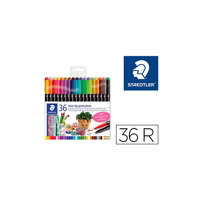 Staedtler Rotulador Permanente Doble Punta 3187 Estuche 36 Unidades Colores Surtidos 0 Staedtler Rotulador Permanente Doble Punta 3187 Estuche 36 Unidades Colores Surtidos 0